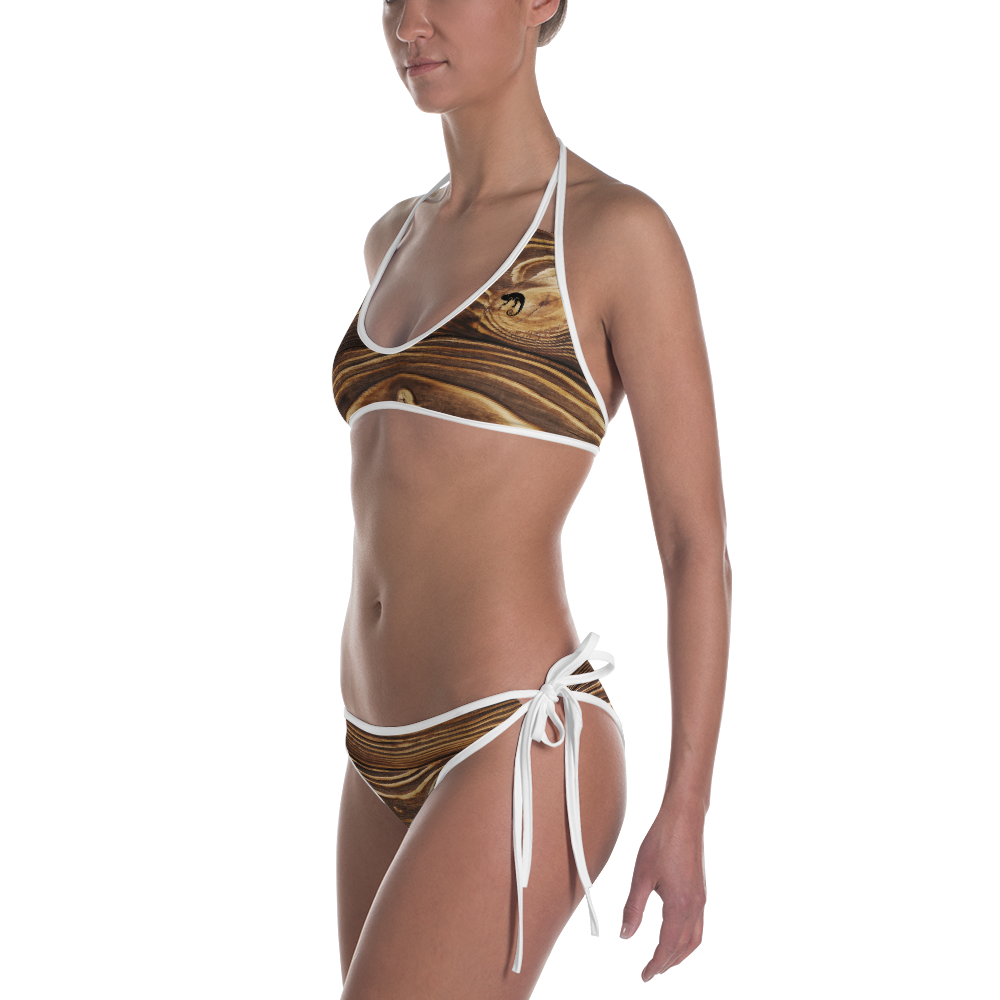 Chameleon Unleashed Mahogany Woodkini Logo Bikini Swimsuit