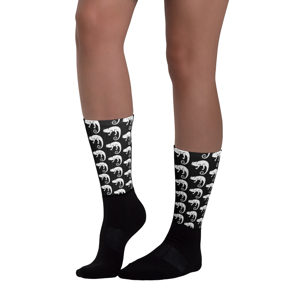 Chameleon Unleashed Logo Monogram Unisex Socks (Black)