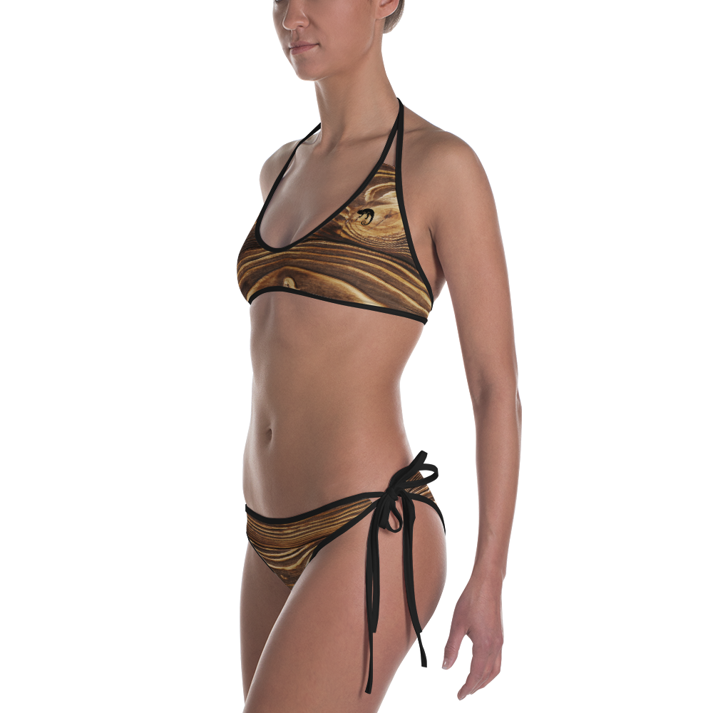 Chameleon Unleashed Mahogany Woodkini Logo Bikini Swimsuit