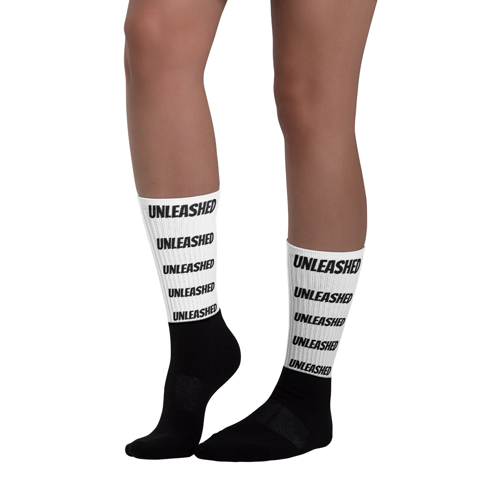 Chameleon Unleashed Monogram Unisex Socks (White)
