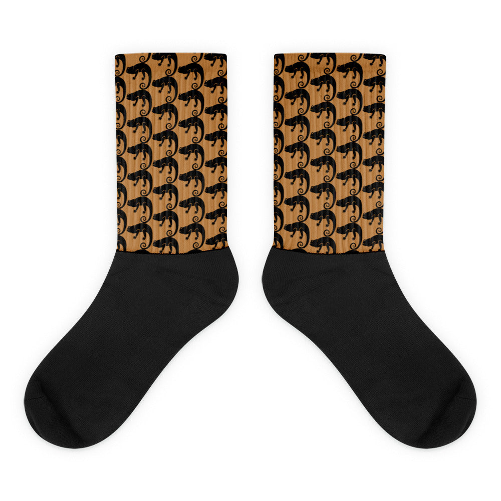 Chameleon Unleashed Logo Monogram Unisex Socks (Nude)