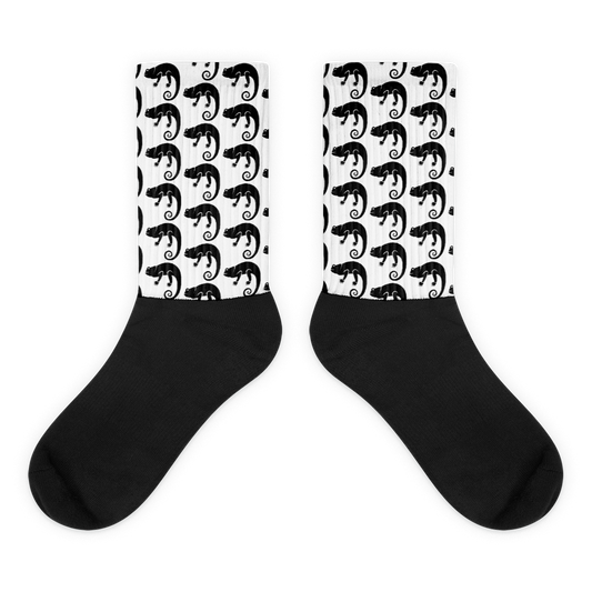 Chameleon Unleashed Logo Monogram Unisex Socks (White)